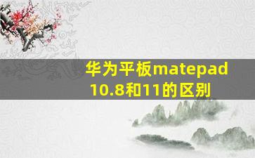 华为平板matepad 10.8和11的区别